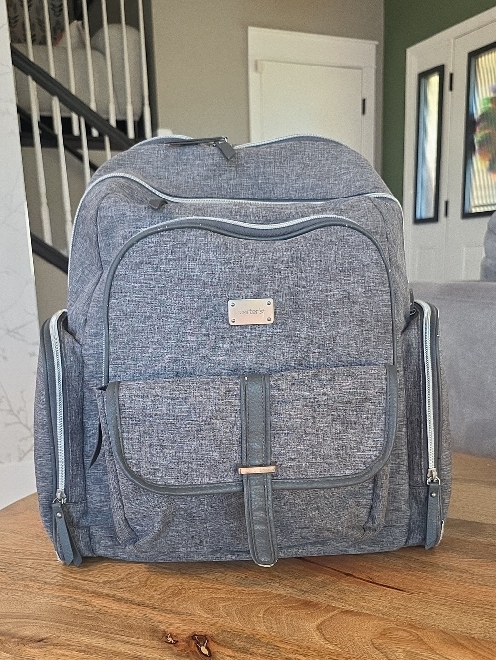 Carter's Gray Heather Diaper Bag Backpack